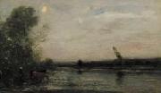 Charles-Francois Daubigny Rivier bij avond oil